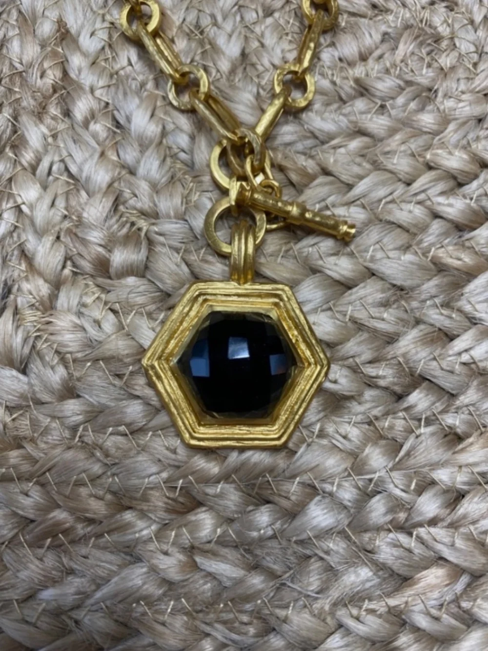 Julie Vos Black Stone Statement Necklace with box & pouch
